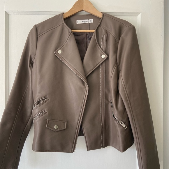 MANGO NWOT Biker Leather Jacket -L - Picture 9 of 15